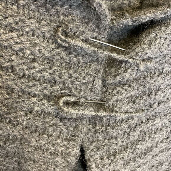 Theory Gray Wool Alpaca Blend Shawl Collar Chunky Cable Knit Cardigan Size S - Picture 7 of 13